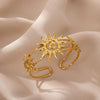 Wholesale Women's Simple Electroplated Stainless Steel Sun Open Bracelet Light Luxury Highend Jewelry