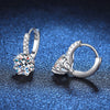 Wholesale Women's Simple Elegant S925 Sterling Silver Moissanite Earrings With Geometric Design And Electroplating