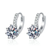 Wholesale Women's Simple Elegant S925 Sterling Silver Moissanite Earrings With Geometric Design And Electroplating