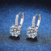 Wholesale Women's Simple Elegant S925 Sterling Silver Moissanite Earrings With Geometric Design And Electroplating