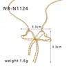Wholesale Women's Simple Fashion Bow Geometric 18K Gold Plated Titanium Steel Necklace