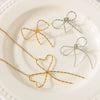 Wholesale Women's Simple Fashion Bow Geometric 18K Gold Plated Titanium Steel Necklace