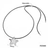 Wholesale Women's Simple Fashion Exaggerated Hollow Five Pointed Star And Heart Pendant Necklace With Wax Rope Chain Made Of Stainless Steel With Electroplating Treatment