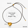 Wholesale Women's Simple Fashion Exaggerated Hollow Five Pointed Star And Heart Pendant Necklace With Wax Rope Chain Made Of Stainless Steel With Electroplating Treatment