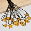 Wholesale Women's Simple Fashion Exaggerated Hollow Five Pointed Star And Heart Pendant Necklace With Wax Rope Chain Made Of Stainless Steel With Electroplating Treatment