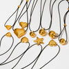 Wholesale Women's Simple Fashion Exaggerated Hollow Five Pointed Star And Heart Pendant Necklace With Wax Rope Chain Made Of Stainless Steel With Electroplating Treatment