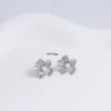 Wholesale Women's Simple Fashion Flower Shape Copper Diamondencrusted Electroplated Earrings