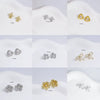 Wholesale Women's Simple Fashion Flower Shape Copper Diamondencrusted Electroplated Earrings