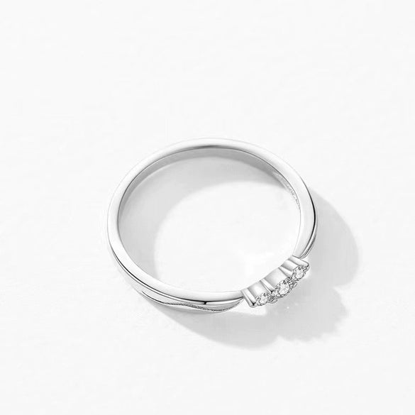 Wholesale Women's Simple Fashion Geometric S925 Sterling Silver Ripple Wave Ring With Electroplating