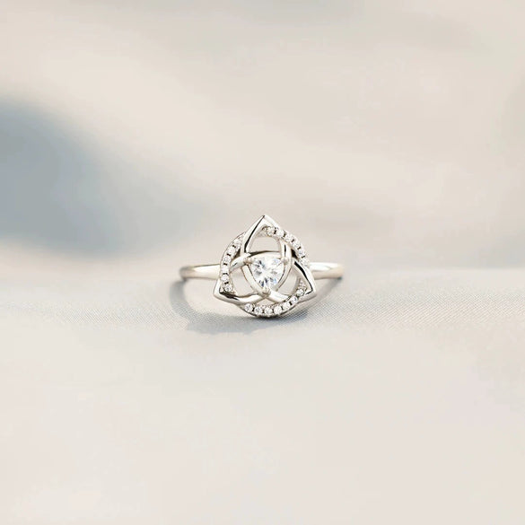 Wholesale Women's Simple Fashion Geometric S925 Sterling Silver Zircon Ring Jewelry With Electroplating