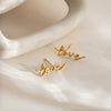 Wholesale Women's Simple Fashion Geometric Stainless Steel Electroplated Stud Earrings