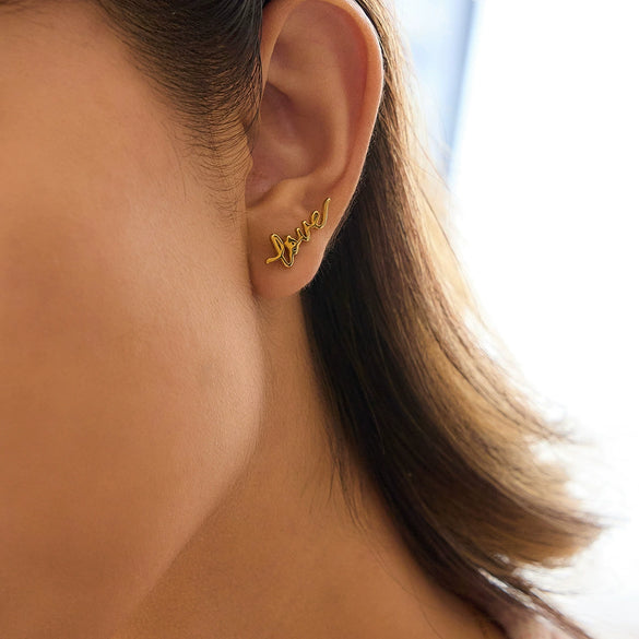 Wholesale Women's Simple Fashion Geometric Stainless Steel Electroplated Stud Earrings