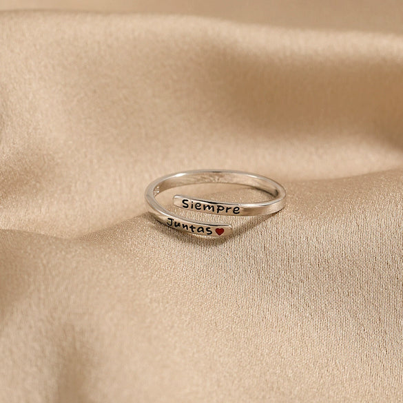Wholesale Women's Simple Fashion Geometric 925 Sterling Silver Love Ring With Electroplating