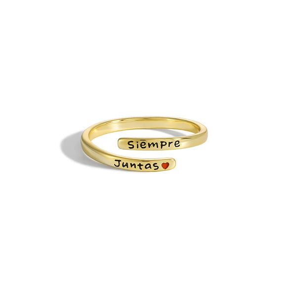 Wholesale Women's Simple Fashion Geometric 925 Sterling Silver Love Ring With Electroplating