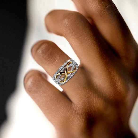 Wholesale Women's Simple Fashion Geometric 925 Sterling Silver Ring With Color Zircon Electroplated