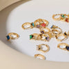 Wholesale Women's Simple Fashion Rhombus Pattern Copper Diamond Earrings Jewelry