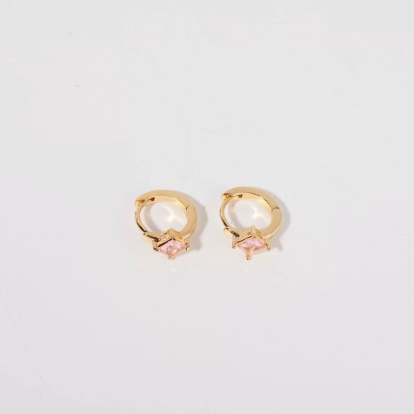 Wholesale Women's Simple Fashion Rhombus Pattern Copper Diamond Earrings Jewelry