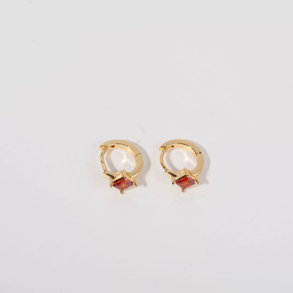 Wholesale Women's Simple Fashion Rhombus Pattern Copper Diamond Earrings Jewelry