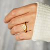 Wholesale Women's Simple Fashion Ring S925 Sterling Silver Gold Geometric Pattern Electroplated