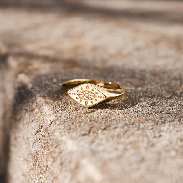 Wholesale Women's Simple Fashion Ring S925 Sterling Silver Gold Geometric Pattern Electroplated