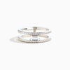 Wholesale Women's Simple Fashion Square Cut Dense Nail Doublering Ring S925 Sterling Silver Geometric Electroplated