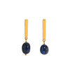 Wholesale Women's Simple Fashion Stainless Steel Earrings Inlaid With Natural Stone And Pvdp Furnace Real Gold In Geometric Design
