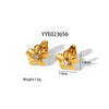 Wholesale Women's Simple Flower Design Stainless Steel Earrings With Electroplating Process