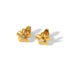 Wholesale Women's Simple Flower Design Stainless Steel Earrings With Electroplating Process