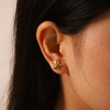 Wholesale Women's Simple Flower Design Stainless Steel Earrings With Electroplating Process