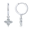 Wholesale Women's Simple Flower Patterned 925 Silver And Copper Earrings With Four Leaf Clover