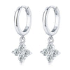 Wholesale Women's Simple Flower Patterned 925 Silver And Copper Earrings With Four Leaf Clover