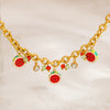 Wholesale Women's Simple Fruit Shaped Titanium Steel Electroplated Bracelet With Cherry Pendant Jewelry Accessory