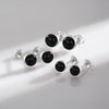 Wholesale Women's Simple Geometric Agate Inlaid 925 Sterling Silver Earrings
