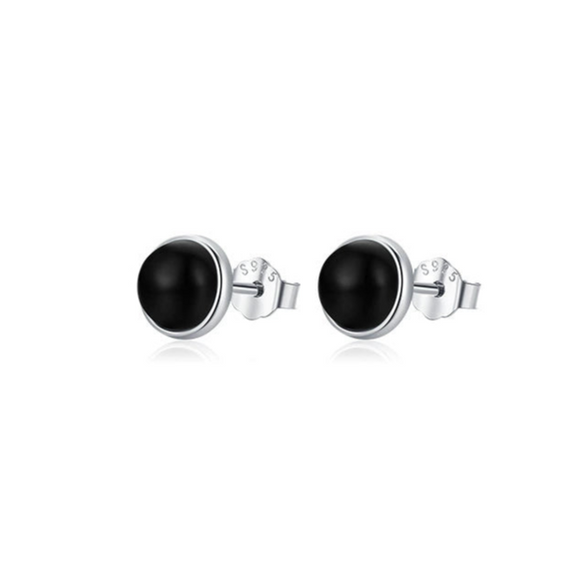 Wholesale Women's Simple Geometric Agate Inlaid 925 Sterling Silver Earrings