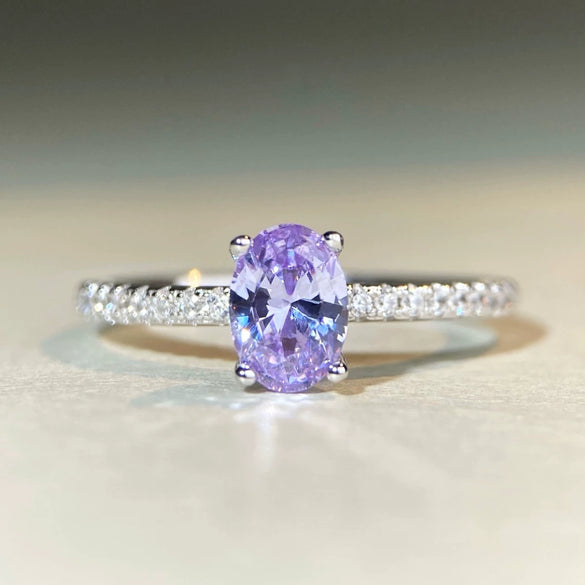 Wholesale Women's Simple Geometric Aquamarine Ring S925 Sterling Silver With Zircon And High Carbon Diamond Electroplated