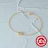 Wholesale Women's Simple Geometric Circle Bracelet In 925 Silver With Golden Electroplating