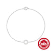 Wholesale Women's Simple Geometric Circle Bracelet In 925 Silver With Golden Electroplating