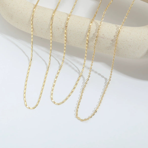 Wholesale Women's Simple Geometric Copper Bamboo Chain With Electroplating And Mixed Gemstone Setting
