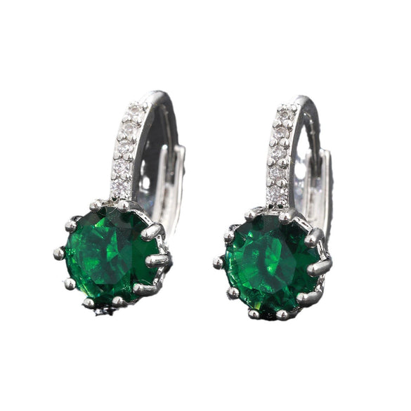 Wholesale Women's Simple Geometric Copper Earrings Inlaid With Zircon