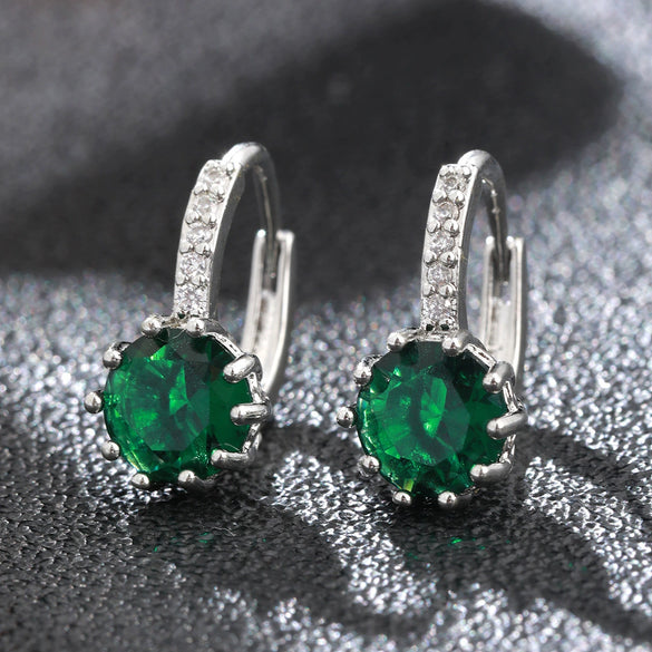 Wholesale Women's Simple Geometric Copper Earrings Inlaid With Zircon