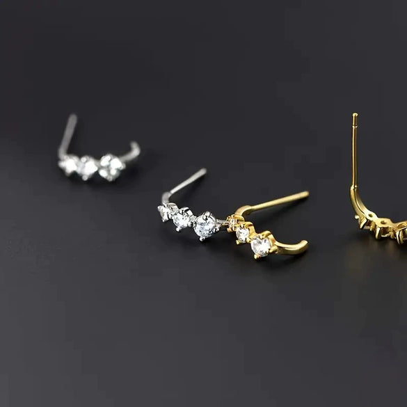 Wholesale Women's Simple Geometric Copper Earrings Inlaid With Zirconia