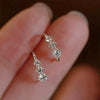 Wholesale Women's Simple Geometric Copper Earrings Inlaid With Zirconia