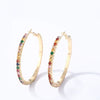 Wholesale Women's Simple Geometric Copper Earrings With Zircon Inlay