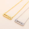 Wholesale Women's Simple Geometric Copper Electroplated Threediamond Sliding Necklace With Zircon Pendant Snake Bone Chain