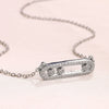 Wholesale Women's Simple Geometric Copper Electroplated Threediamond Sliding Necklace With Zircon Pendant Snake Bone Chain