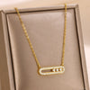 Wholesale Women's Simple Geometric Copper Electroplated Threediamond Sliding Necklace With Zircon Pendant Snake Bone Chain