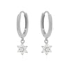 Wholesale Women's Simple Geometric Copper Inlaid Zircon Heart And Star Pattern Earrings And Ear Bone Clips