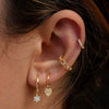 Wholesale Women's Simple Geometric Copper Inlaid Zircon Heart And Star Pattern Earrings And Ear Bone Clips