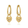 Wholesale Women's Simple Geometric Copper Inlaid Zircon Heart And Star Pattern Earrings And Ear Bone Clips