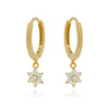 Wholesale Women's Simple Geometric Copper Inlaid Zircon Heart And Star Pattern Earrings And Ear Bone Clips